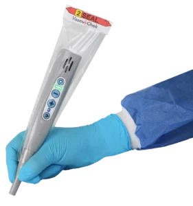 Doppler probe with sheath in hand