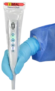 Doppler probe with sheath in hand