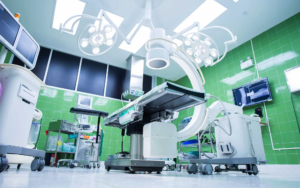 Inside view of a green surgery room